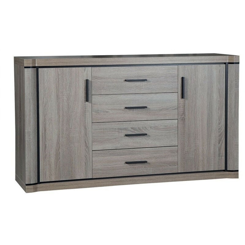 Commode Lorelie 100, Truffe chêne, Avec tiroirs et portes, Nombre de tiroirs: 0, 91x157x44cm