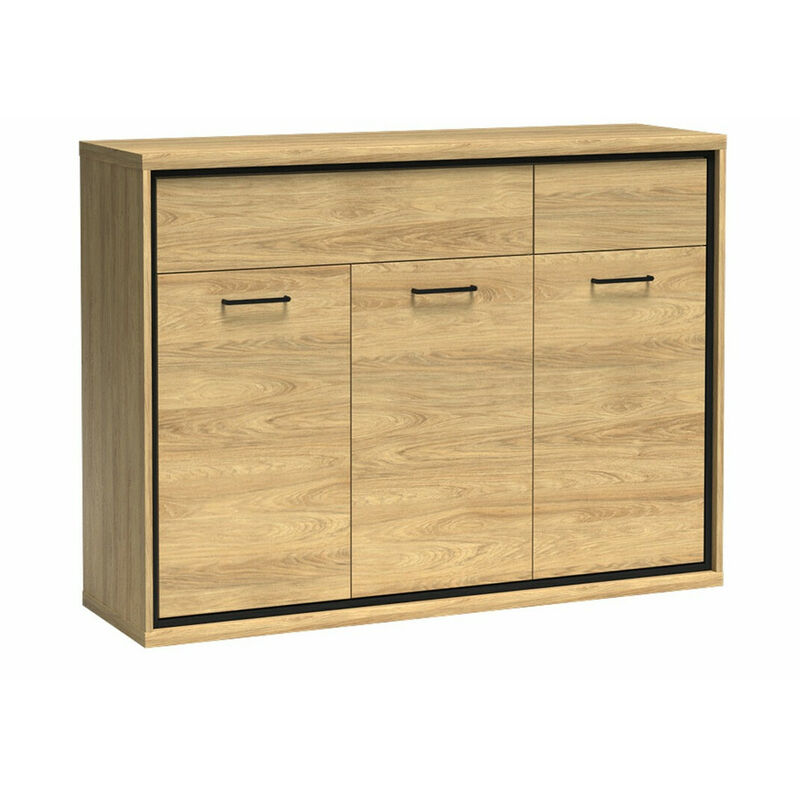 Commode Etrmoni 104, Clair bois, Avec tiroirs et portes, Nombre de tiroirs: 0, 101x135x41cm