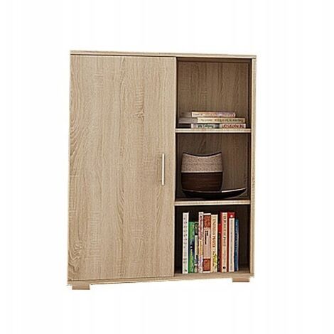 Commode sur pied 6 tablettes chêne Sonoma 80 cm