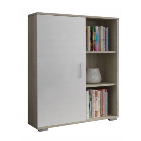 Commode sur pied 6 tablettes SONOMA BLANC 80 cm