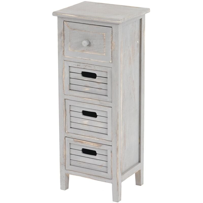 [JAMAIS UTILISÉ] Commode / table d'appoint / armoire, 4 tiroirs, 30x25x74cm, shabby, vintage, gris