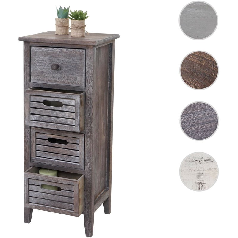 Commode / table d'appoint / armoire, 4 tiroirs, 30x25x74cm, shabby, vintage, blanc