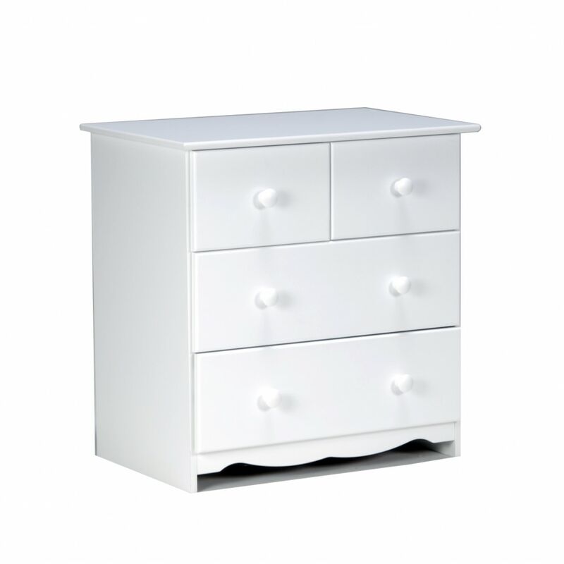 Commode TEDDY 2 + 2 tiroirs / Blanc/ 85x55x86