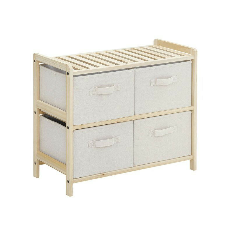 Commode tiroirs tissu drape beige