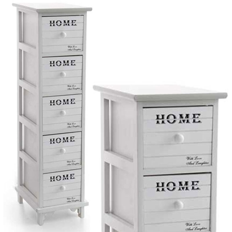 Commode étroite polyvalente en bois blanc home cm 26 x 32 x 98 h Commode étroite polyvalente en bois blanc home cm 26 x 32 x 98 h