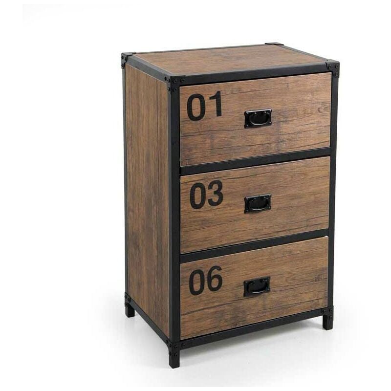 Webmarketpoint - Commode urbaine industrielle bois métal cm 59 x 39 x 89 h