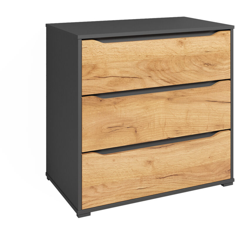 Buffet Ruben, Chêne de force doré, 80x77.6cm avec tiroirs Vicco