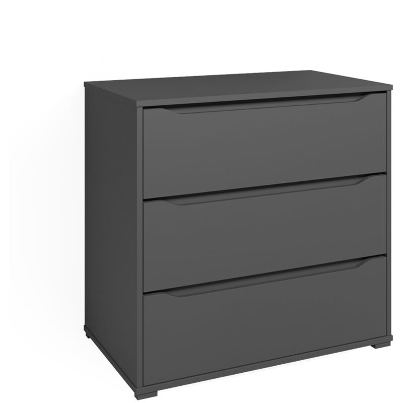 Commode avec tiroirs Ruben, Anthracite, 80 x 77.6 cm avec 3 tiroirs Vicco