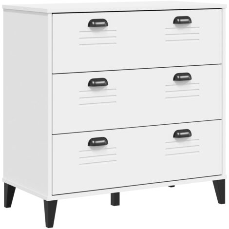 Commode VIKEN blanc bois de pin solide