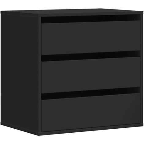 Commode，Armoire de rangement d'angle noir 60x41x58 cm bois d'ingénierie CFW80710