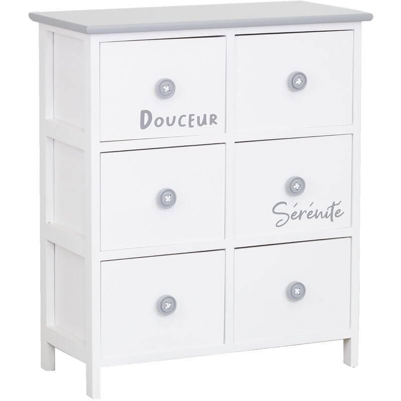 Aubry Gaspard - Commode/Chiffonnier bois ' Sérénité et Douceur ' 6 tiroirs