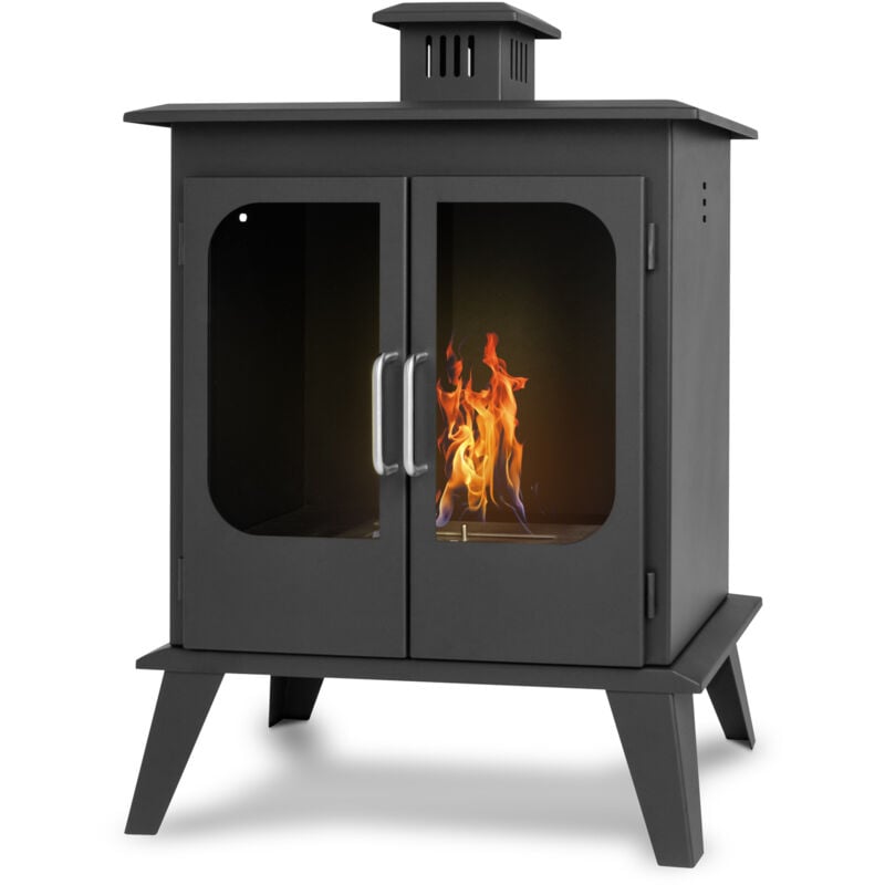 Commodo - Cheminée au bioéthanol de sol freestanding, style vintage, 52x30xH78 cm