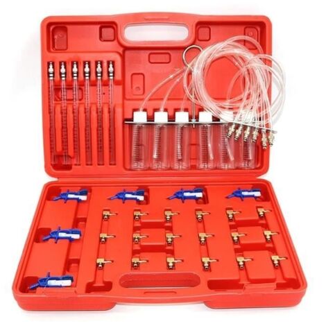 Common Rail Testeur 6 cylindres diesel de débit de retour Testeur Common Rail Adaptateur Kit d'outils de test avec 24 adaptateurs