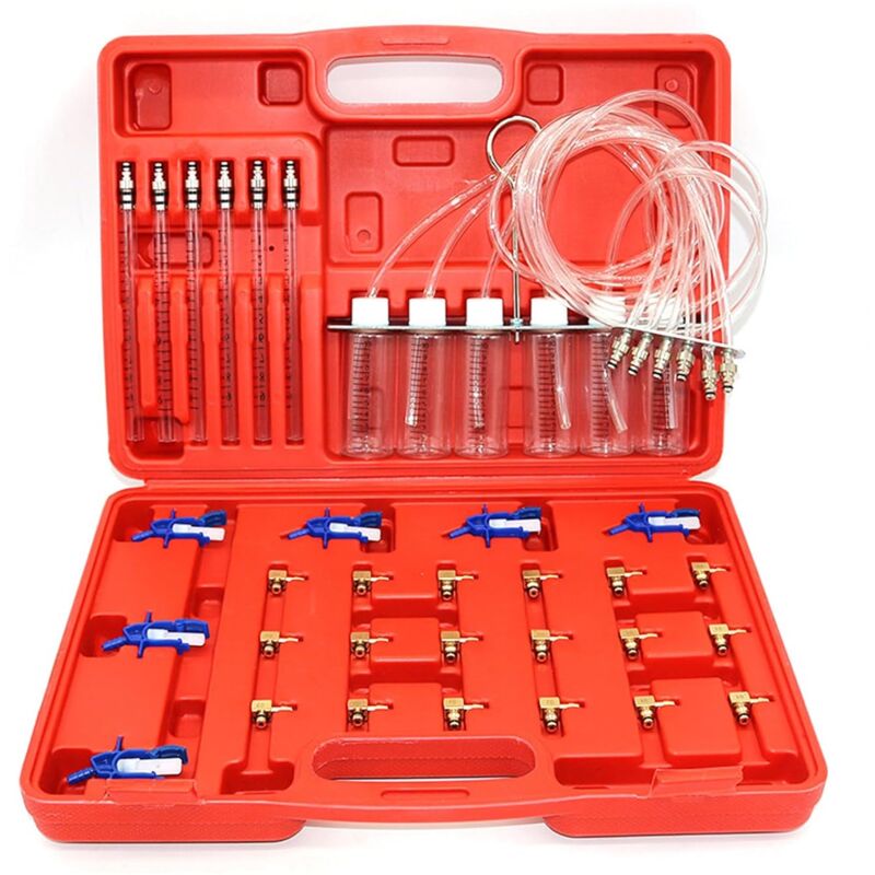 Start - Common Rail Testeur 6 cylindres diesel de débit de retour Testeur Common Rail Adaptateur Kit d'outils de test d'injecteur avec 24 adaptateurs