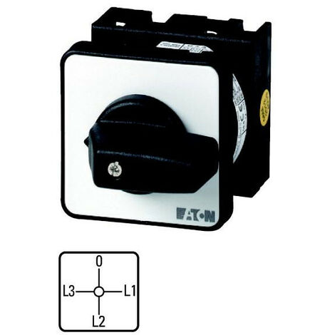 Commut. d’ampèremètre cont.: 6 20A 3 transfo à acc.,encastré fix. centrale 000036489 EATON T0-3-8048/EZ