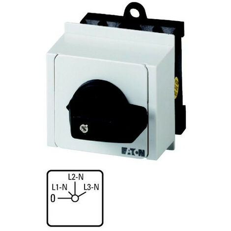 Commut. de voltmètre cont.: 4 20A à acc. encastré IVS 000074456 EATON T0-2-15921/IVS