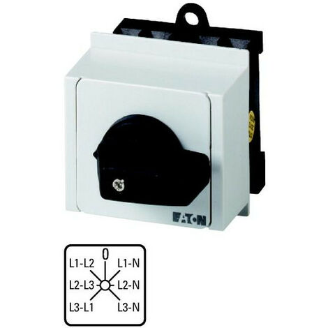 Commut. de voltmètre cont.: 6 20A à acc. encastré IVS 000012759 EATON T0-3-8007/IVS