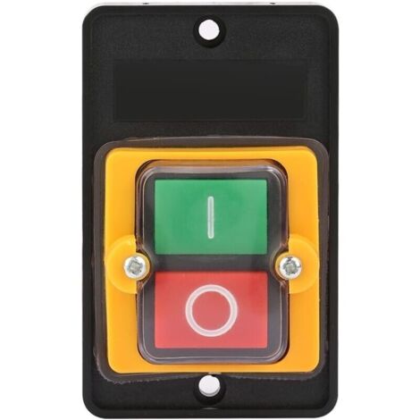 Commutateur à Bouton Poussoir, AC220V / 380V 10A Bouton Poussoir Étanche Interrupteur Sécurité Interrupteur à Bouton-Poussoir ON/OFF pour Machines Textiles d\'Équipement Mécanique
