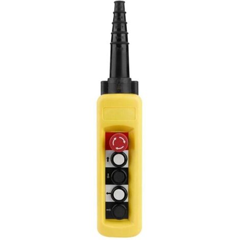 Commutateur à Bouton-Poussoir pour Treuil à Chaîne de Grue, Contrôleur de Levage en Pendentif avec 4 Boutons