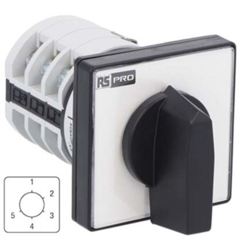 Rs Pro - Commutateur à cames, 5 positions , 1P, 20A ( Prix pour 1 )