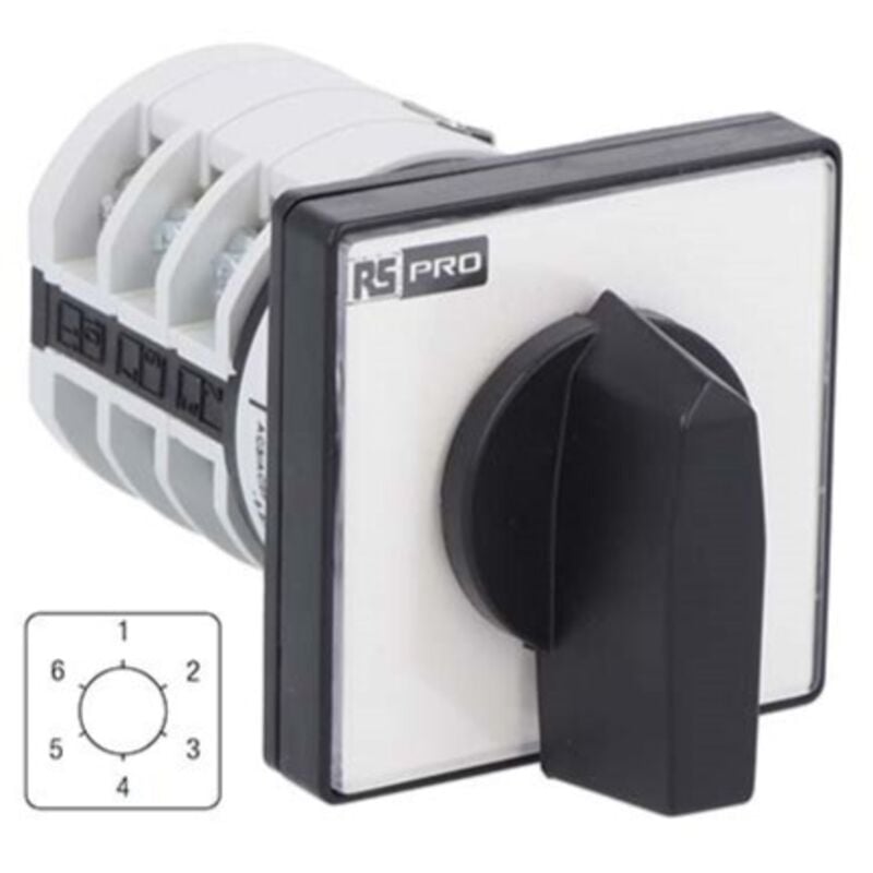 Rs Pro - Commutateur à cames, 6 positions , 1P, 20A ( Prix pour 1 )
