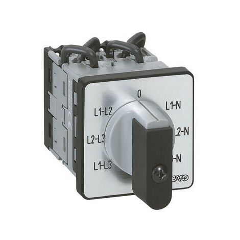 Commutateur à cames de mesure voltmètre avec neutre PR12 - 6 contacts - fixation par vis sur porte - 014653 - LEGRAND