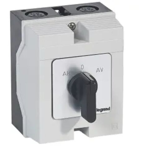 Commutateur à cames de moteur triphasé inverseur de sens de marche 1 vitesse PR12 5 contacts boîtier 96x120mm LEGRAND 027770