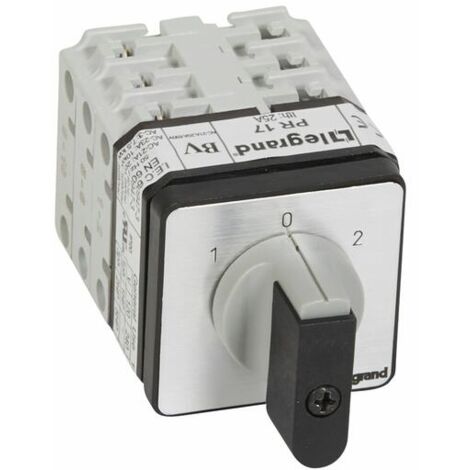 Commutateur à cames inverseur 3P – 20A 690V – IP40 – Fixation par vis sur porte – Manette 45° – LEGRAND
