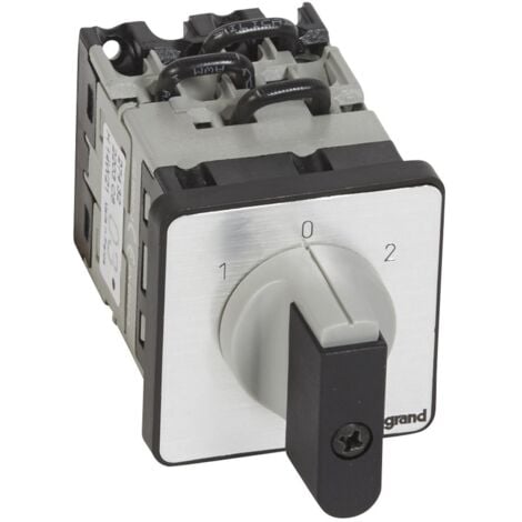 Commutateur à cames inverseur avec position arrêt 45° PR12 3 Pôles 6 contacts fixation par vis sur porte LEGRAND 027432