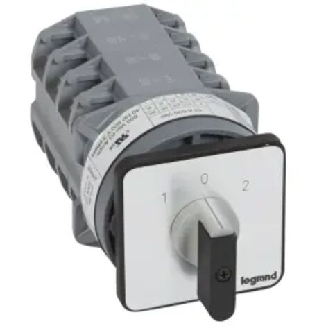 Commutateur à cames inverseur avec position arrêt 45° PR63 4 Pôles 8 contacts fixation par vis sur porte LEGRAND 027458