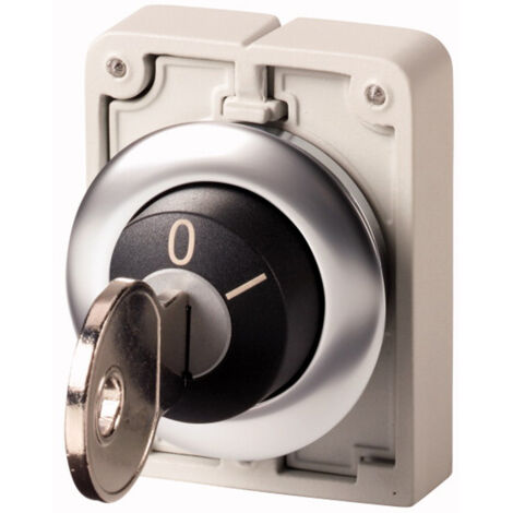 Commutateur à clé 30mm Non utilisable avec serrures à combinaisons multiples 2 positions à rappe EATON M30C-FWS