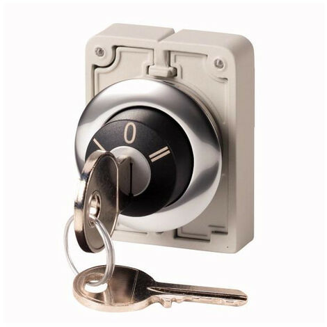 Commutateur à clé 30mm Non utilisable avec serrures à combinaisons multiples 3 positions à accro EATON M30C-FWRS3-RS