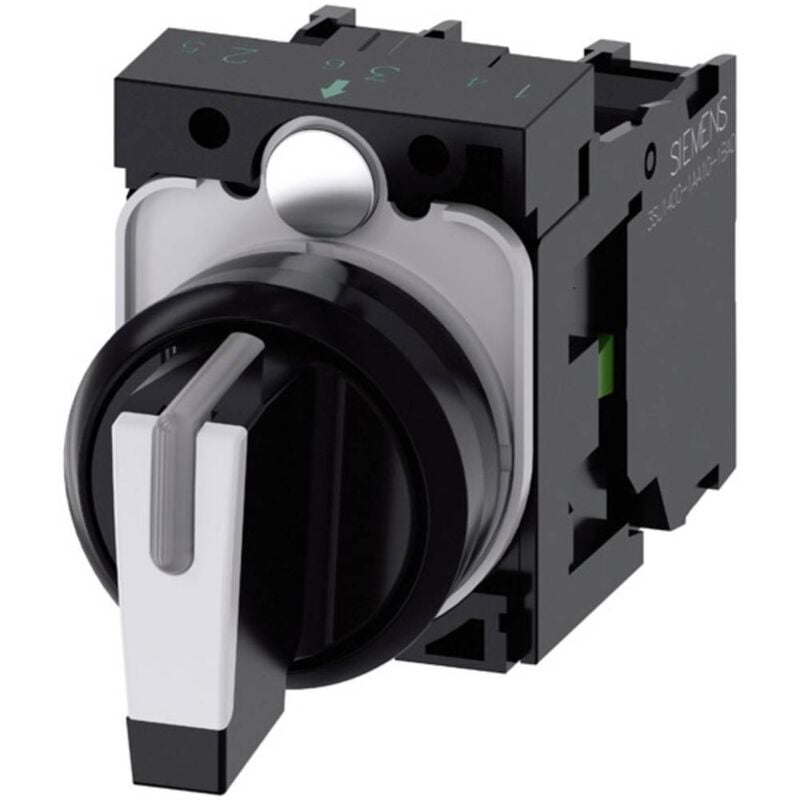 Siemens 3SU11002BL601NA0 3SU1100-2BL60-1NA0 Commutateur à manette collerette plastique noir, blanc 2 x 45 ° 1 pc(s)