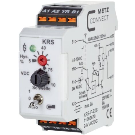 Commutateur à seuil 24, 24 V/AC, V/DC (max) 1 inverseur (RT) Metz Connect 11066670 1 pc(s)