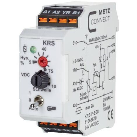 Commutateur à seuil 24, 24 V/AC, V/DC (max) 1 inverseur (RT) Metz Connect 11066670 1 pc(s) C873502