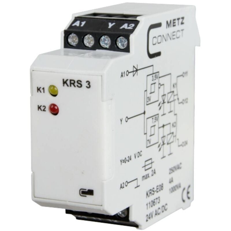 Commutateur à seuil 24, 24 v/ac, v/dc (max) 1 inverseur (rt) Metz Connect 110673 1 pc(s)