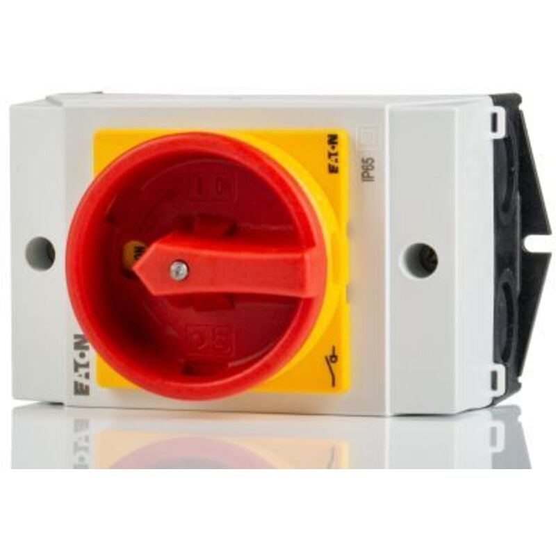 Moeller 207147 Interrupteur Général Arrêt d'Urgence Tripolaire T0 20 a – Montage en Saillie – 2 Galettes - Eaton