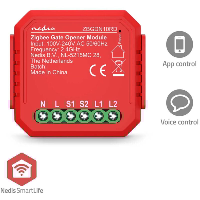 Commutateur d''alimentation smartlife zigbee 3.0 2.5 w connexion du terminal application disponible pour: android ios