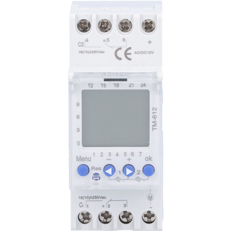 Commutateur de contrôle de l'heure Intelligent Power Rail Timer tm612 2‑output DC12V