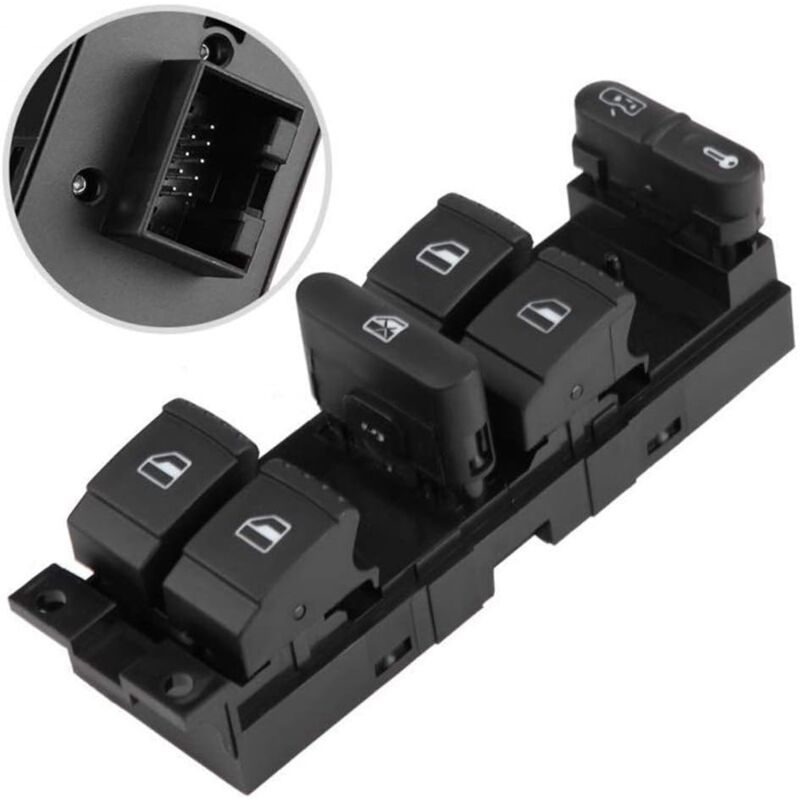 Commutateur De Fenêtre électrique, Commutateur De Fenêtre Principal électrique De Voiture Pour Golf Jetta Bora Passat B5 Seat Leon Toledo 1999-2006