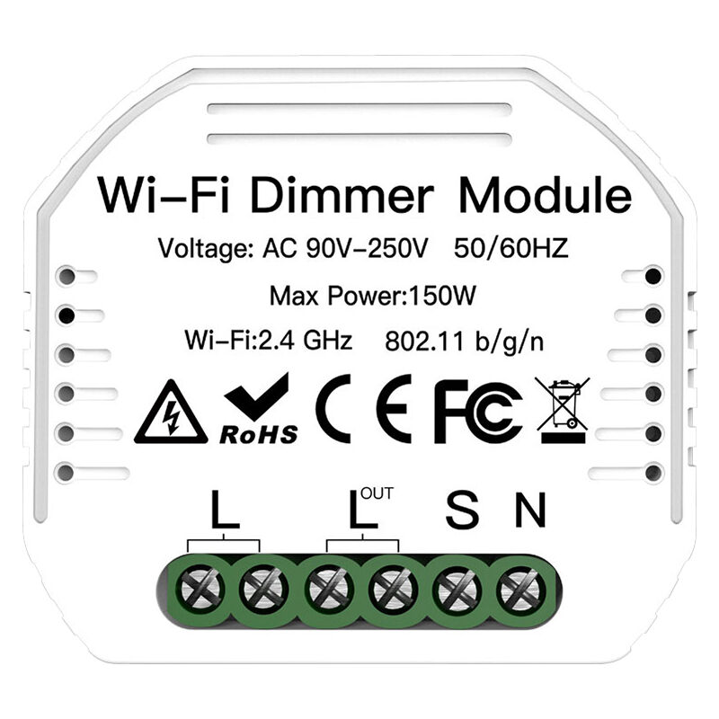 Decdeal - Commutateur de gradateur de module de gradateur Wifi 90-250V, interrupteurs d'éclairage intelligents, interrupteur à 2 voies, télécommande