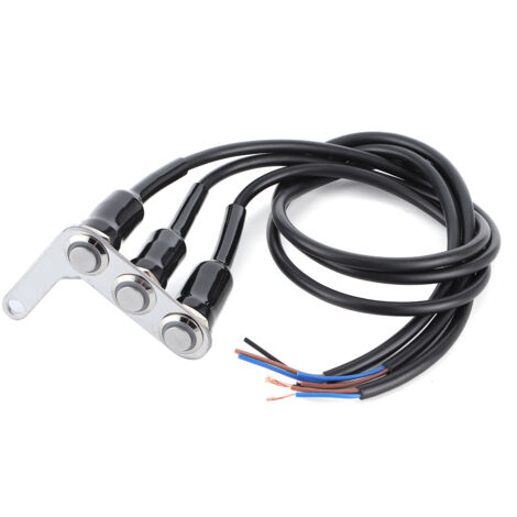 Commutateur de guidon de moto à montage réglable, étanche, 3 boutons pour phare, klaxon et clignotants