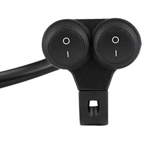 Commutateur de Guidon de Moto, Interrupteur Marche/Arrêt Universel 22mm Phare Feux Antibrouillard Double Bouton de Commande (B)