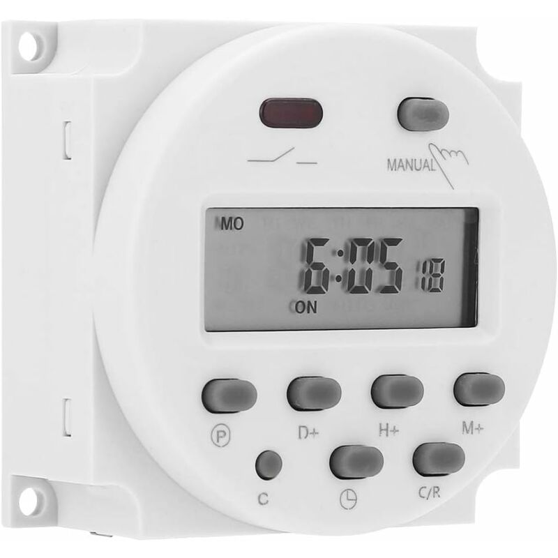 BSR - tonchean Horloge, sonnerie et minuterie pour tableau électrique,Commutateur de minuterie 12VDC 16A commutateur de Relais de Temps lcd