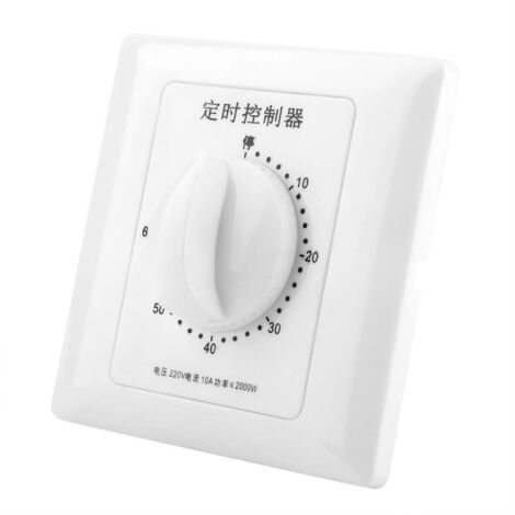 commutateur de minuterie Intelligent, Compte à rebours mécanique Multifonctionnel Pompe Eau 220v pour Le contrôle la Eau Ventilateur Chauffe-Eau Lampe(60minutes),A