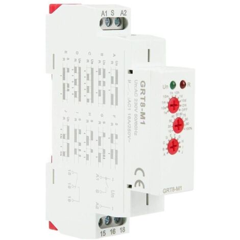 Commutateur de Relais Temporisé AC 220V GRT8-M1 Montage sur Rail DIN 10 Fonctions Indicateurs LED