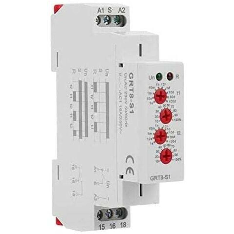 Commutateur de Relais Temporisé , éctricité Minuteurs Mini Asymétrique Répétez 230V Relais de Minuterie de Cyc pour Contrô Industriel