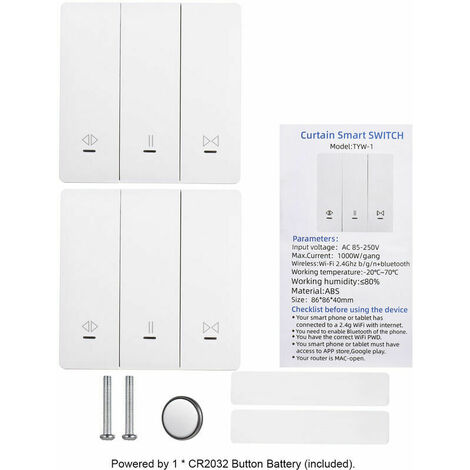 Commutateur de rideau intelligent Tuya Wifi + Bluetooth, commutateur de commande de rideau RF 433Mhz, prise en charge de la commande vocale par application Mobile, interrupteur mural