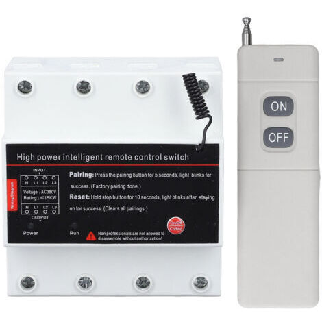 Commutateur de télécommande 3 phases, puissance intelligente longue Distance de 3KM pour moteur de pompe, porte de Garage AC380V