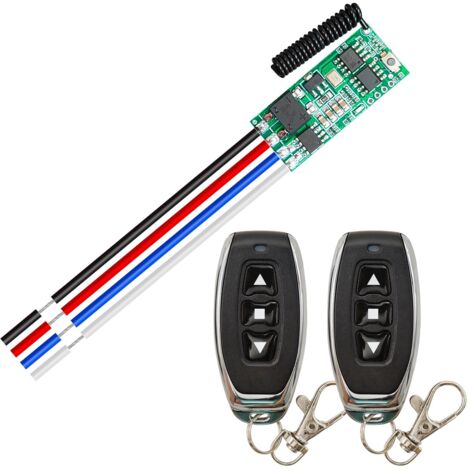 Commutateur de télécommande de moteur sans fil 12V DC, contrôleur de récepteur micro DC 5V  24V moteur de commande radio pour avancer et reculer pour serrure électrique de moteur micro DC